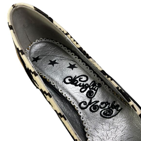 Naughty Monkey High Heel Shoes Womens Size 6.5 Cork Animal Fur - Picture 7 of 11